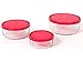 Bormioli 226017-s02 Gelo Box Storage Glass Jar with Lid Set of 3 Red