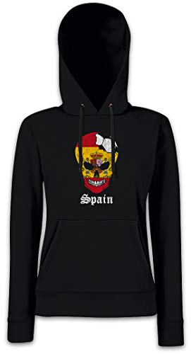 Spain Football Skull Femme Hoodie Urban Backwoods Sweat à Capuche Noir