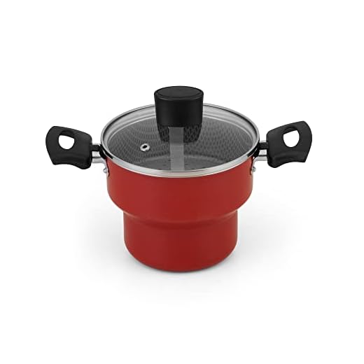 CUSCUZEIRO ENJOY 14 C/TAMPA DE VIDRO AA VERMELHO