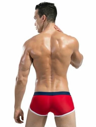 Men's Contrast Color Drawstring Swimming Trunks Quick-Drying Sports Large Size Beach Swimming Trunks4
