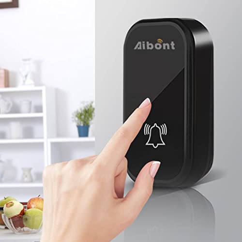 Campainha Sem Fio, Campainha Digital de Alcance de 492 Pés Com Plugue da UE para Casa (Preto)
