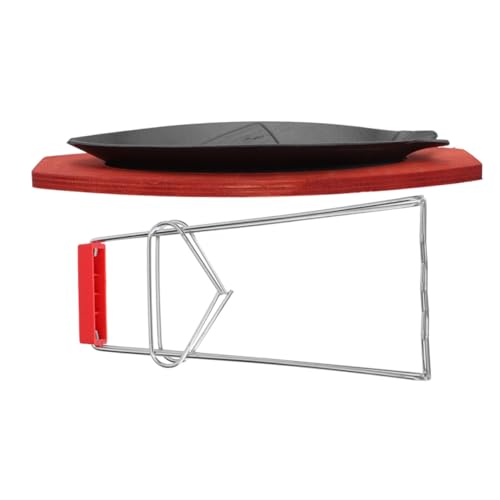 MOTHNUR 1 Juego Plato De Pescado Teppanyaki Plato De Bistec No Pegajoso Parilla Bandeja Para Servir Comida Occidental Mimbre Caliente Plato Para Freír Bistec Cocina Rejillas Hogar Planchar