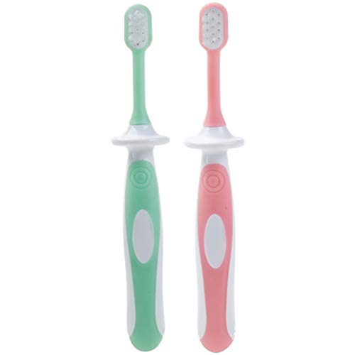 TOYANDONA 2 peças de escova de dentes de silicone para bebês, escova de dentes, escova de dentes de