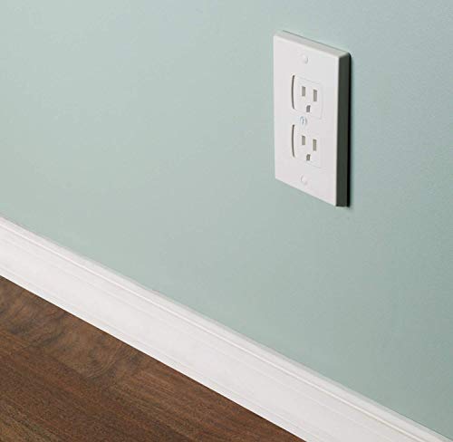 Ziz Home Self-Closing Childproof Outlet Covers | 4 Pack | White | Universal Electric Outlet Cover - Baby Proof Kit - Child Safety Wall Socket Plug - Durable Abs Plastic - Protection | Proofing #TOP4