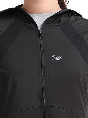 Image of FabSeasons FabSports Women's UV Protection Sun Screen Jacket, Full Zip Sun Protection Clothing, Lightweight with UPF 50+ Protection for Outdoors, with Pockets, Sun Protective Clothing for Women