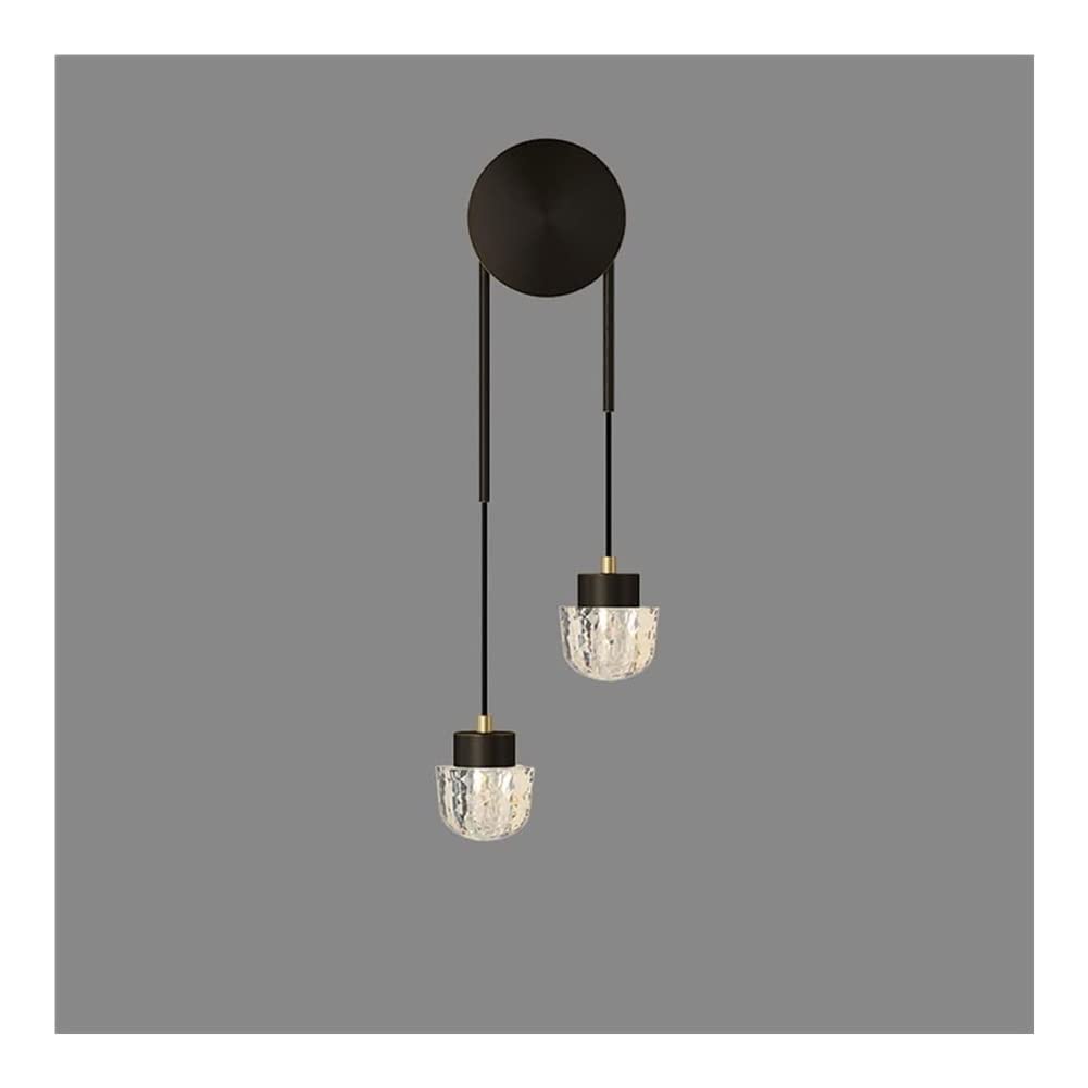 ZTCHSENZT Wall Sconces, Metal Lamps Lighting Wall Lamp, H65 All Copper Sconces Lighting Translucent Crystal Wall Mounted Lights G9 Wall Lights Fixture Living Room Corridor Aisle,Black