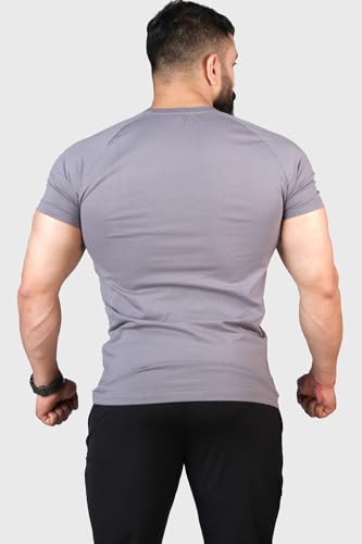 Image of FUAARK Men's Solid Slim Fit Sports Gym T-Shirt