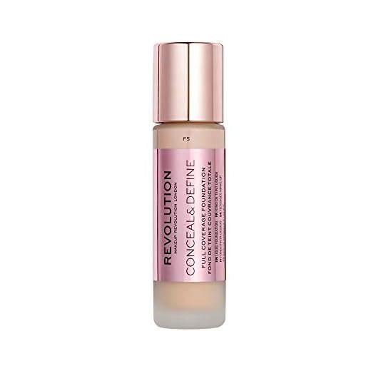 Revolution Conceal & Define Foundation, Fondotinta Liquido a Lunga Tenuta con Finitura Opaca, Vegan & Cruelty-Free, 23ml, F5