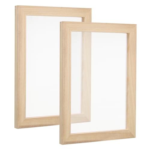 PATIKIL 2 Pack 9.8"x7.5" A5 Wooden Paper Making Screen, DIY Paper Craft Tool, Dried Flower Handcraft, Natural Color
