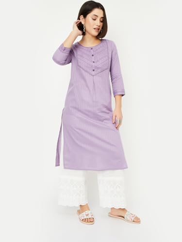 Image of Max Women's Cotton Blend Regular Fit Casual Kurta
