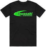 UAMOU Kawasaki Team Racing Green Logo Tee Shirt Size XL, Black