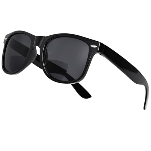 FONHCOO Bifocal Sunglasses for Women Men Classic Sunglasses Readers, Outdoor Reading Sun Glasses with UV400 Protection?Black 2.5? Bifocal Sun Glasses