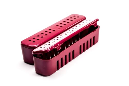 Kit 2 Unidades Estojo De Esterilização Caixa Organizadora em Autoclave Odontologia Manicure Podologia Médica OGP (VINHO)