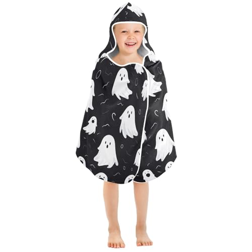 J JOYSAY Halloween Cute Ghost Kids Beach Towels Kids Bath Towels with Hood for Boys Girls Large Swim Pool Beach Towels for Kids Boys 23.5in x 50in