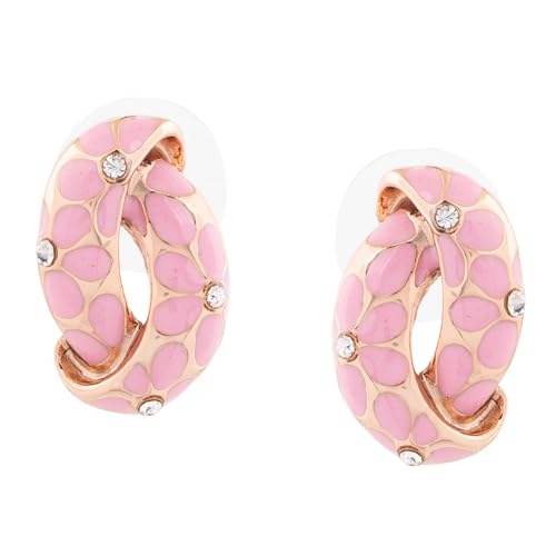 Estele Fashion Jewellery Rose Gold Plated Flower Print Crystal Studded Earrings With Pink Enamel for Girls and Women-702/707 RG-PN ER (B08D6T9T2L) Amazon Price History, Amazon Price Tracker