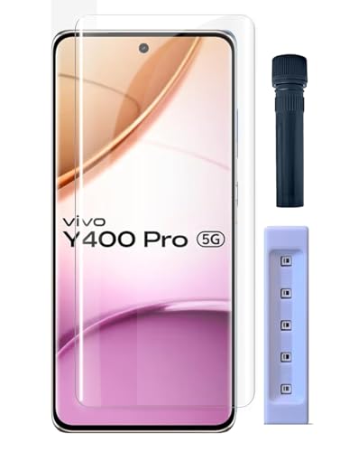 Image of MACLEN Ultra Premium HD Adavnced Glue UV Curved Tempered Glass for Vivo Y400 Pro 5G | With HD clearity full curved edge protection and Installation Kit