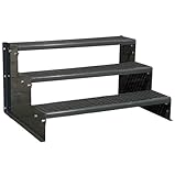 SRM Design 3 Stufen Standtreppe Wangentreppe Gitterrosttreppe Außentreppe Industrietreppe Modell 2 komplett anthrazit 18 cm Stufenhöhe, 80 cm Breite, 54 cm Höhe ohne Geländer