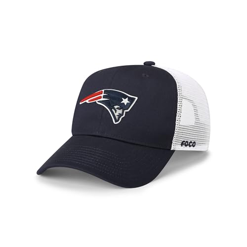 FOCO New England Patriots NFL Primary Logo Trucker RF Cap - Navy