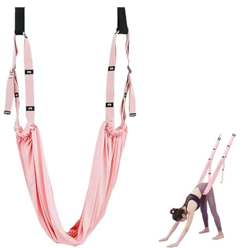 EHOTER Yogagurt Hängematte Aerial Yoga Seil Training Schaukel Set Stretching Band Dehnungsband Übungsband für Ballett Pilates Gymnastik Flexibilität Faszien Training Damen Geschenk (Rosa)