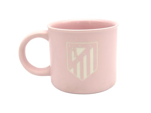 CyP Brands- Atlético de Madrid, Taza, Taza Cerámica, Desayuno, Menaje, Tazas Originales, Color Rosa, Producto Oficial