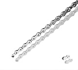 Ebike Chain, High Tensile Strength Chain 6/7/8 - Speed - Quick Buckle - 136 Links - Dark Silver