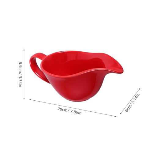 Tazón mezclador con pico de porcelana rojo miniatura 5