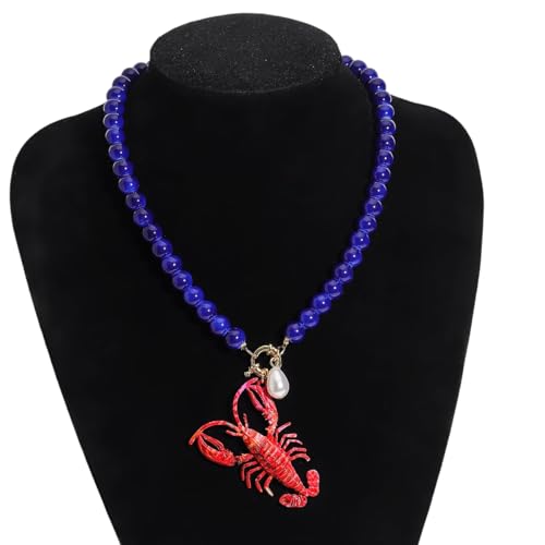 Lobster Crab Pendant Necklace for Women, Boho Summer Beach Beaded Necklaces Jewelry Gift for Everyday Wear Vacation2