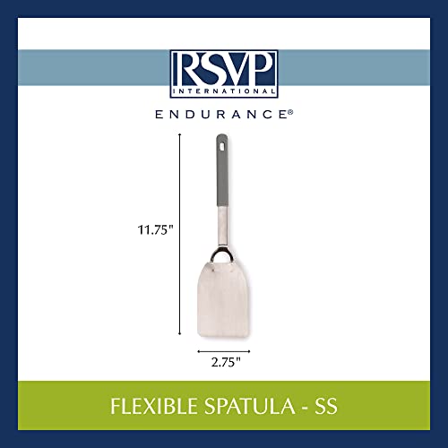 Rsvp International Endurance Kitchen Tool Collection Flexible Stainless Steel, Dishwasher Safe, Spatula #TOP3
