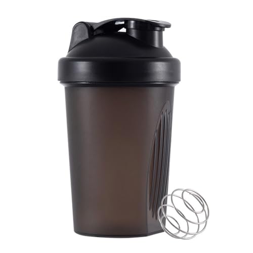 huiyoujiu Protein Shaker Bottle, Supplements Shakers with Mixing Ball, Portable Workout Water Cup with Leakproof Flip-on Lid, 400ml Fitness Milkshake Bottle for Gym, Sports, Fitness