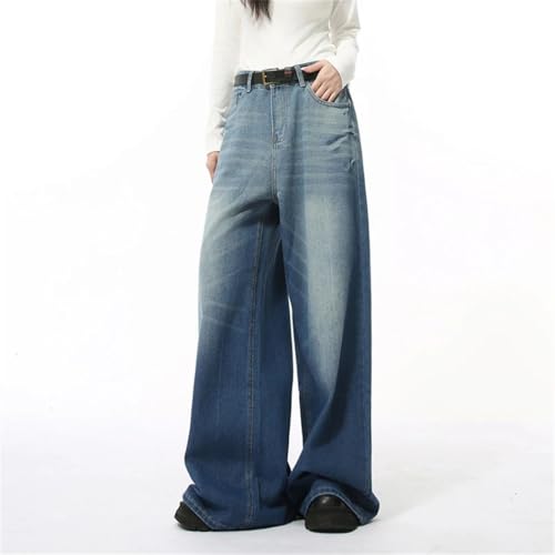 Men’s Trendy Streetwear Denim Jeans, High-Waisted, Loose Fit, Distressed Baggy Pants4