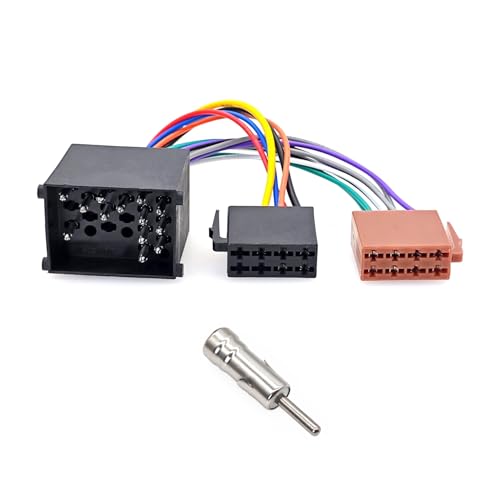 JZK Adaptateur faisceau câblage ISO pour autoradio, connecteur câblage avec adaptateur ISO vers DIN pour VW, pour BMW E30 E36, E46, E39, X5, Z3, pour Ford,...
