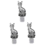 COLLBATH Bouchon Bouteille De Vin Chat 3 Pièces Bouchon De Bouteille De Vin Chat De Vin Pour Bouteilles De Vin De Bouteilles De Vin Transparents Bouchon Pour Bouteille En Verre Bouchon Grey