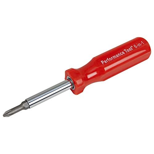 Performance Tool W975 6-in-1 Quick Change Screwdriver With Hex Torque Handle, Chrome Vanadium Steel