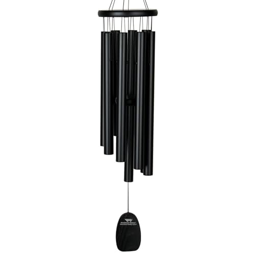 Woodstock Chimes Signature Collection Gregorian Chimes Alto (27) Black Inspirational and Memorial Wind Chimes for Outdoor Patio Home or Garden Dcor (GABB)