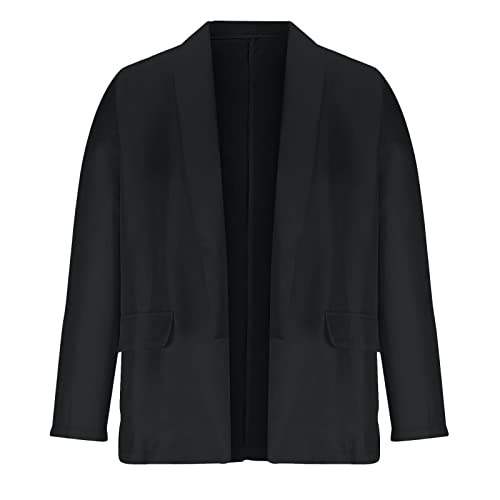 GOSEAGOTOFUN Womens Blazers Dressy Casual Loose Open Front Long Sleeve Suit Jacket Lightweight Business Work Casual Blazer 01-Black Small - image 3