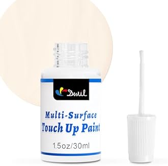 DWIL White Touch Up Paint - Multi Surface Touch Up Paint Pen, Scratch Repair for Wall, Door, Cabinets, Metal, Appliance, Wood, Furniture, 1.5 Fl Oz (Semi Gloss, Vanilla White)