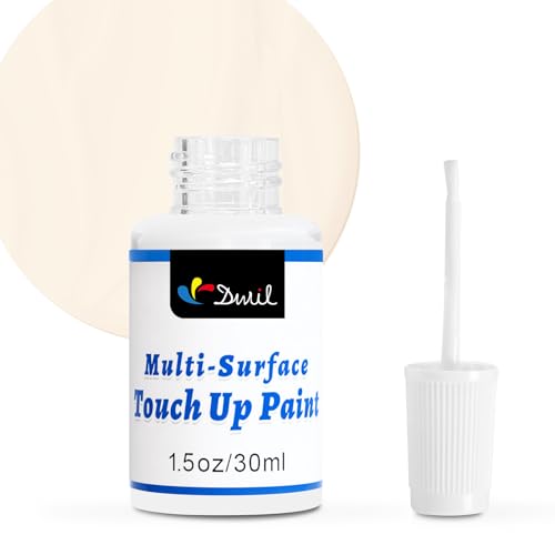Image of DWIL White Touch Up Paint - Multi Surface Touch Up Paint Pen, Scratch Repair for Wall, Door, Cabinets, Metal, Appliance, Wood, Furniture, 1.5 Fl Oz (Semi Gloss, Vanilla White)