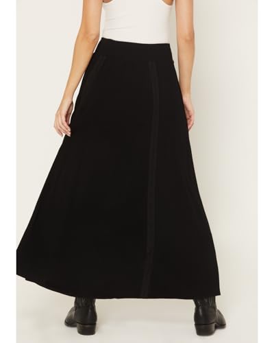 Shyanne Women's Lace Inset Maxi Skirt - SWHO24S87-BLK Black4