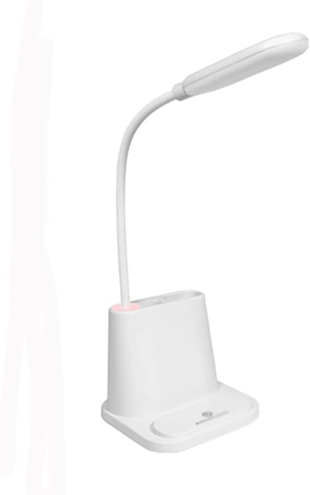 DFAEEKIYO Desk Lamp Dimmable LED USB Charging Bedroom Bedside Touch Control Table Light Polarless Dimming by Long-Press Button(White)