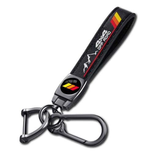 QZXIAOGU Genuine Leather Car Keychain Keyring for Toyota Tacoma 4Runner Tundra Rav4 Highlander TRD Accessories Car Key Chain (A)