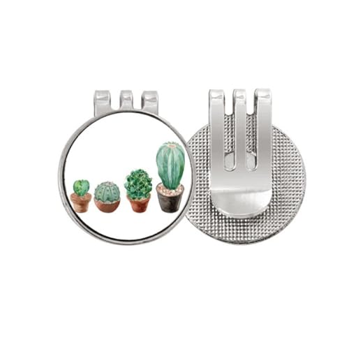 Marqueur de balle de golf cactus aimanté en émail qui se fixe fermement sur votre clip de visière