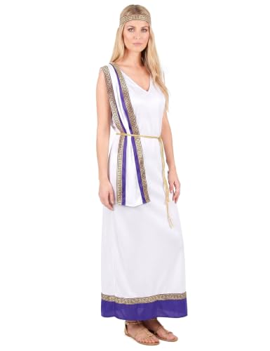 DEGUISE TOI - Déguisement Romaine longue violette femme - Robe - Ceinture - Bandeau - Taille Unique (40) - Violet - Déguisements adultes - Polyester - - Carnaval – vue 2