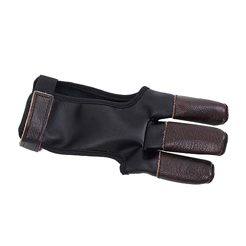 BRIGHTFUFU Three Finger Glove Arrow Accessory Sports Protective Cover Made of Pu Glove Elastic Design
