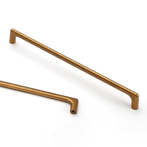 10個パック 8.8インチ (224mm) アンティーク真鍮キャビネット取っ手 キャビネットハンドル 食器棚ハンドル キッチン金具 食器棚引き出し用