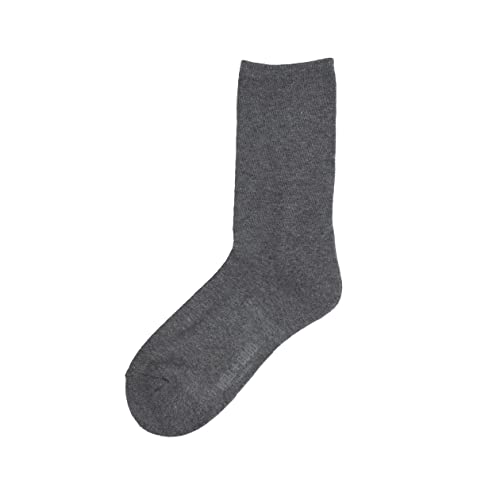 Image of Perri's Women's Socks- The Next Generation of Wellness comfort Socks- Comfort Cushion Sole Crew- 035 Charcoal Htr- One Size (WGA107-035-O-W)