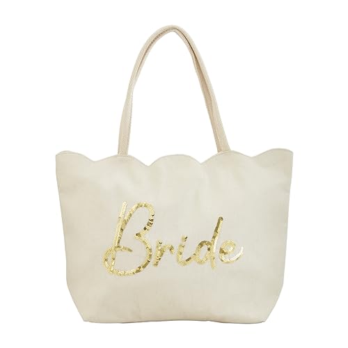 Mud Pie Scallop Bride Tote, White