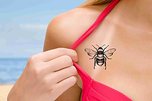 Dopetattoo 6 Sheets Temporary Tattoo Realistic Insects Death's-Head Moth Dragonfly Fake Tattoos Neck Arm Chest For Women Men Adults #TOP3