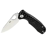 Western Active Honey Badger Medium Leaf Black Pocket Knife - 3.19' Blade Fiberglass-Reinforced Nylon Handle Ambidextrous Clip 2.9oz