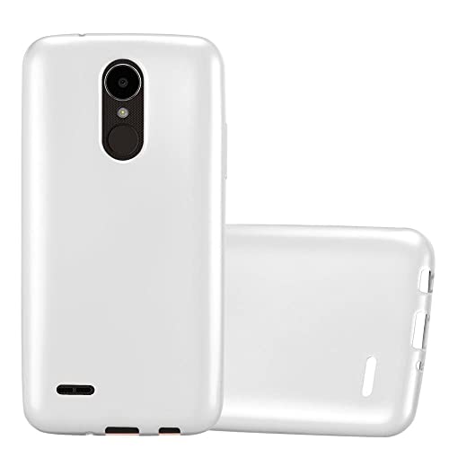 Custodia Cadorabo Per LG K8 2016 – Cover TPU Morbida Argento Metallizzato, Ultra Sottile 1,2 Mm, Bordo Rialzato Protezione Schermo