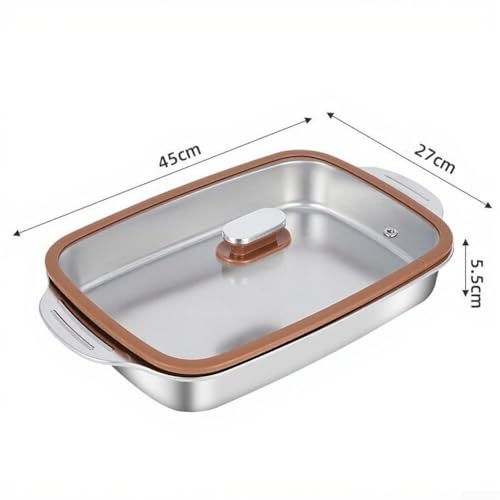 Plaque de cuisson rectangulaire en acier inoxydable poisson à induction